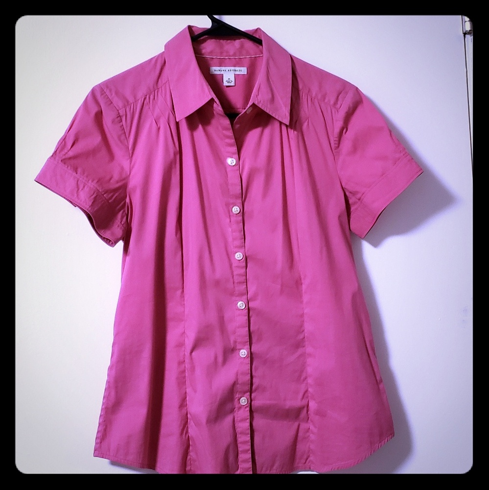 Pink button up blouse